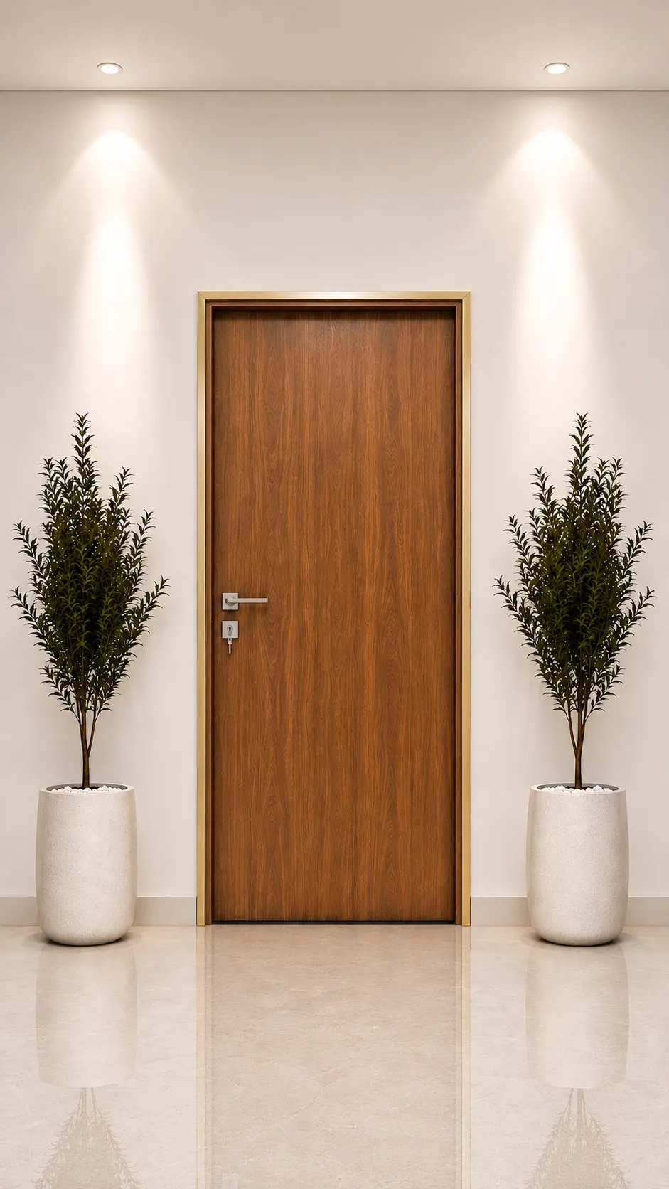 Porte intérieure en PVC finition bois noyer